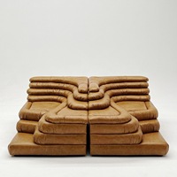 Ensemble de canapés modulaires Dune personnalisables, style mid-century, cuir PU marron, éponge écologique, meubles de salon, nouvelle arrivée