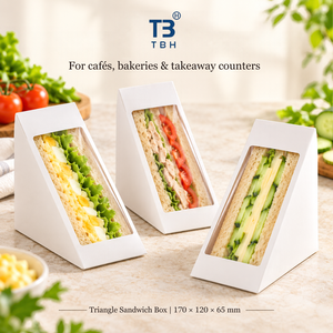 Boîte à sandwich triangulaire blanche avec fenêtre, conteneur alimentaire jetable pour café, bureau, cantine, buffet, support OEM ODM - Product Image 4