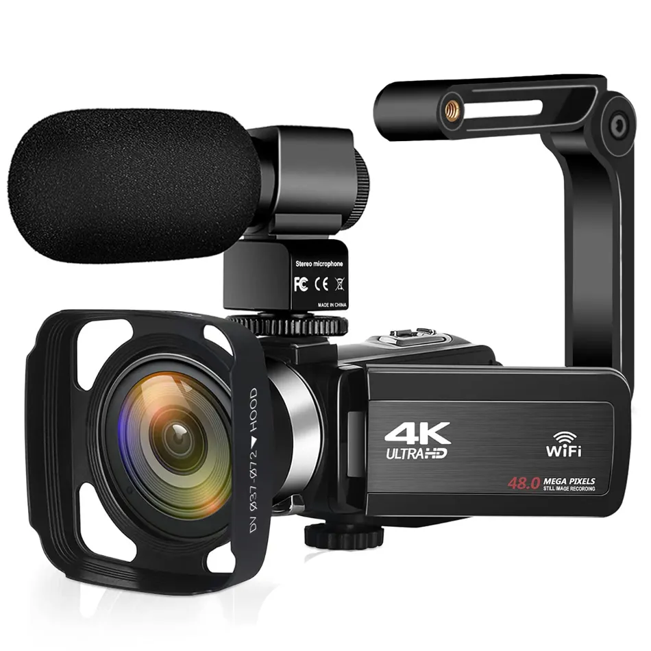 3.0 "IPSタッチスクリーンWiFi48MP Vloggingライブストリームカムコーダー4Kデジタルビデオカメラ