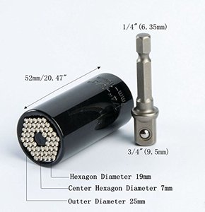 Juego de cabezales universales para llave dinamométrica de 7-19 mm, con agarre de llave mágica, para taladro eléctrico, trinquete, buje, llave y herramientas manuales múltiples - Product Image 2
