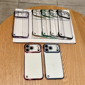 ultra Thin Hard Pc Electroplated Phone Cases for iphone 17 Frameless Tpu Bumper with <b>Glass</b> Lens <b>Protector</b> case - Product Image 2