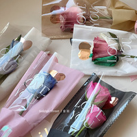 Sac d'emballage pour bouquet de fleurs de haute qualité en gros, sac d'emballage pour la Saint-Valentin, sac tube droit pour roses, matériaux