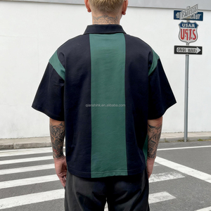 Camiseta de Fútbol de Diseño Urbano con Parches, Gruesa, Personalizada con Bordado, Estilo Polo con Media Cremallera, Holgada y Cuadrada para Hombre - Product Image 2