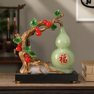 Nouveaux ornements de gourde artistique en résine époxy chinoise pour salon entrée de la maison meuble TV décoration pendaison de crémaillère nouvelle maison - Product Image 5
