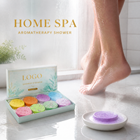 Diffuseurs de vapeur pour douche personnalisés OEM ODM, 8 senteurs, coffret cadeau, rose, lavande et menthe, aromathérapie, spa, vente en gros, approvisionnement quotidien
