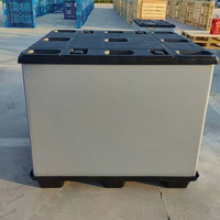 Grande boîte de stockage logistique en plastique robuste, pliable, empilable, étanche, certifiée TUV
