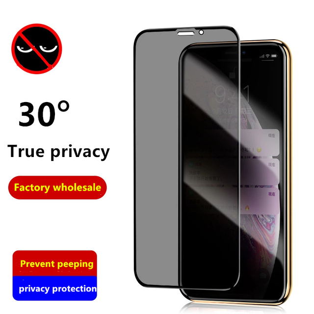 Suitable for iphone 12pro Privacy Screen Protector iphone X/11 Full Coverage Privacy Tempered Glass Factory Wholesale