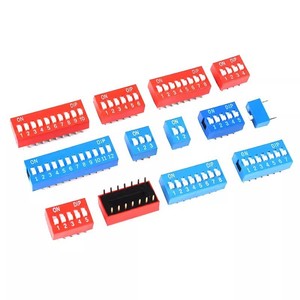 Interrupteur DIP DS-03B <span class=keywords><strong>Eker</strong></span> Bleu 3 pôles SPST à travers trou, bornes en bronze phosphoreux plaqué or, 100mA 50VDC, pas de 2,54 mm, -20-70°C - Product Image 2