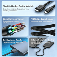 Câble USB Type C vers Micro USB à haute vitesse avec gaine en PVC pour la charge et le transfert de données des appareils mobiles