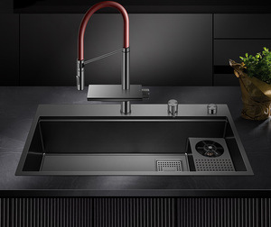 Modern 304 Stainless Steel <b>Kitchen</b> <b>Sink</b> with Complete Accessory Kit: Faucet, Glass Rinser & More - Product Image 5