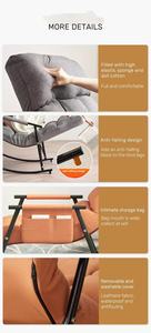 Modern Double Lazy Rocker Recliner with Chaise Lounge Storage Home Furniture for Bedroom &amp; Living Room Hotels Fabric Material - Product Image 3