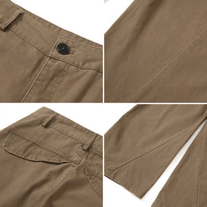Pantalon décontracté ample pour <span class=keywords><strong>homme</strong></span>, coupe <span class=keywords><strong>banane</strong></span>, avec poches et rivets décoratifs, couleur unie, jambe large, style américain, coupe droite mi-haute - Product Image 3