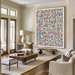 Peinture texturée, art mural contemporain sur toile, art abstrait complexe et coloré sur toile pour la maison et la galerie - Product Image 6