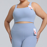 Soutien-gorge de yoga à soutien élevé pour femmes de grande taille avec bretelles non ajustées à col en V et coussinets amovibles-Matériau Spandex/Nylon