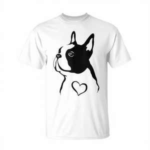 Camiseta sin mangas para perros Boston Terrier con diseño 'I Love My Dog with Heart' para amantes de las mascotas - Product Image 2
