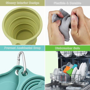 Bouteilles d'eau pliables en silicone sans BPA réutilisables, gobelets pliables pour la salle de <span class=keywords><strong>sport</strong></span>, le camping, la randonnée, les voyages, les sports - Product Image 2