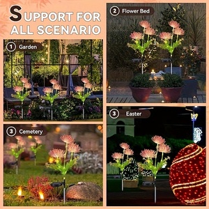 Luces Solares para Exteriores, Decorativas para Jardín, Lámpara de Flor de Lirio Araña Roja, para Patio, Césped, Camino, Paisaje, Luces LED Solares con Estaca - Product Image 5