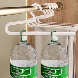 Lot de 5 cintres en plastique antidérapants de type Z pour vêtements, multi-niveaux, pour armoire, rangement spécial, écologiques - Product Image 5