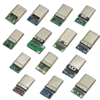 Venta al por mayor Tipo C 16 Pin / 24 Pin Conector macho con placa PCB Terminación de soldadura Montaje Conector USB para carga rápida