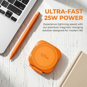 Chargeur sans fil magnétique de voyage Qi2.<span class=keywords><strong>2</strong></span> 25W avec <span class=keywords><strong>c</strong></span>âble <span class=keywords><strong>USB</strong></span>-<span class=keywords><strong>C</strong></span> rétractable de 70 cm, chargeur rapide pour iPhone 17/16 Samsung - Product Image 3