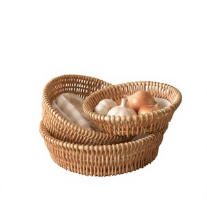 <b>Square</b> <b>Wicker</b> Fruit <b>Basket</b> Set Handmade Eco-Friendly Storage <b>Baskets</b> Natural Rattan Modern Multifunction Artex Green Earth Made - Product Image 1