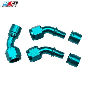 Raccords à sertir en PTFE de couleur cyan haute pression BJR, 45 degrés, AN4-AN16, en aluminium pour voitures de course - Product Image 1