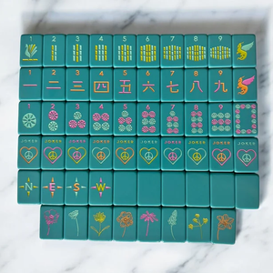 Tuiles de Mahjong en Acrylique Rose Millennial de Luxe Leti - Design Personnalisé Peint à la Main, Ensemble de Jeu Durable et Écologique - Product Image 4