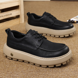 รองเท้าลำลองหนังระบายอากาศสำหรับผู้ชาย Chilowa พื้นยางส้นเตี้ย พื้นรองเท้ากลาง EVA เย็บพู่ห้อย สไตล์เดินเล่นสบายๆ - Product Image 2