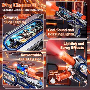 Pistola de Juguete Eléctrica de Plástico para Niños, con Efectos de Luz y Sonido, Rotación y Desplazamiento, Rociador de Agua para Exteriores - Product Image 3