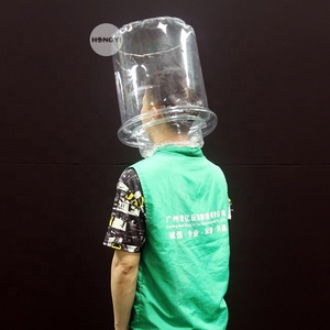 Traje de sistema de casco de protección de aire respirable antiniebla a prueba de polvo <span class=keywords><strong>con</strong></span> capucha transparente inflable de PVC - Product Image 4