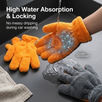 ST-P004 Gants de lavage de voiture en polaire corail double face épaissie, doux et confortables, ultra-absorbants pour le detailing