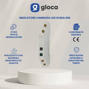 Indicateur lumineux LED biphasé Gloca 230V, signal d'état vert pour montage sur rail DIN - Product Image 5