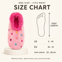 Chaussons personnalisés OEM ODM en fausse fourrure Sherpa doublés pour femmes, pantoufles douillettes à pois, chaussettes d'intérieur chaudes, vente en gros