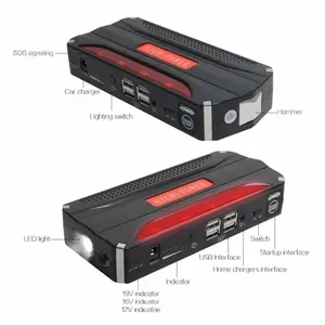 Pendorong baterai darurat kapasitas 8000mAh portabel tugas berat 12 24V power bank mobil Jump Starter untuk truk