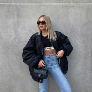 Chaqueta Bomber Personalizada para Mujer 2026, Manga Larga, con Cierre, Acolchada, Abrigo Cálido de Invierno, Resistente al Viento, con Cuello Plegable - Product Image 1