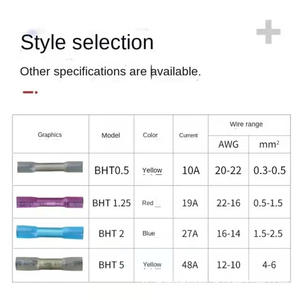 Connecteur thermorétractable de style européen en laiton pour câbles de 0,5 à 6 mm², type BHT, pour ingénierie chimique - Product Image 3