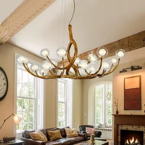 TYSON Vintage Retro Home Decor LED Suspension Arbre Branche Verre Bulle <span class=keywords><strong>Lustre</strong></span> Bar <span class=keywords><strong>Lustre</strong></span> - Product Image 5