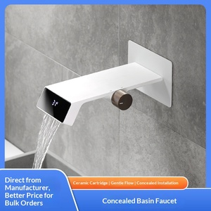All-<b>Copper</b> Double <b>Handle</b> Wall-Mounted Bathroom Basin Ceramic Core Light Luxury Hot Cold Water Electroplated FL-B011 Wall-Mounted - Product Image 1