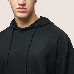Sweat à capuche épais et vierge en coton mélangé avec logo personnalisé, basiques pour hommes, sweat à capuche imprimé pour hommes - Product Image 2