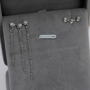 Bandeja para pendientes de plata S925 con borlas de 3 cadenas y perlas de 9-10 mm, accesorios de joyería DIY hechos a mano, estilo candelabro de moda JG5276 - Product Image 2