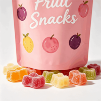 Sachet Doypack refermable à fermeture éclair robuste, thermoscellable, de qualité alimentaire, or mat, avec encoche de déchirement pour ouverture facile, pour bonbons gélifiés