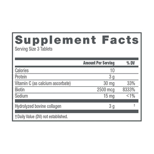 Marque privée Pilules anti-âge et cheveux pour la peau Comprimés de collagène marin hydrolysé à la vitamine C, acide hyaluronique végétalien - Product Image 2