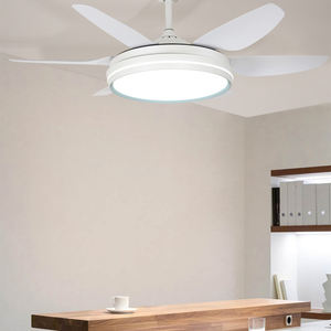 Ventilateur de plafond moderne blanc noir 55 pouces 6 vitesses télécommande LED avec lampe moteur BLDC matériau ABS utilisation dans le salon - Product Image 2