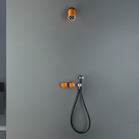 Ensemble de douche moderne et minimaliste avec mitigeur encastré artistique, pommeau de douche à LED et éclairage intégré pour projets