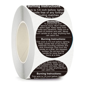 Etiquetas de Advertencia de Seguridad para Velas en Rollo, Adhesivas Personalizadas con Instrucciones de Uso para Velas - Product Image 5