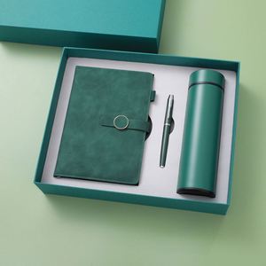 Wholesale Promotional Red Leather Notebook <b>Journal</b> for Gift Custom Diary Thermos Cup Notebook Gift Set With Pen and Water Bottle - Product Image 3
