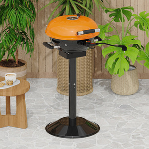 Electric Grill 17-Inch Round Apple Shape Smokeless Indoor Outdoor BBQ Home Use - Product Image 2