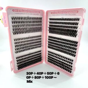 속눈썹 클러스터용 수제 8-16mm 개별 합성 속눈썹 연장 내츄럴룩 한국 PBT 소재 <span class=keywords><strong>6</strong></span> 줄 속눈썹 - Product Image 5