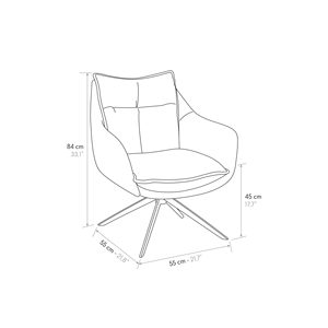 Vittoria Armchair Grey Fabric Metal Base Indoor <b>Living</b> <b>Room</b> <b>Chair</b> - Product Image 4