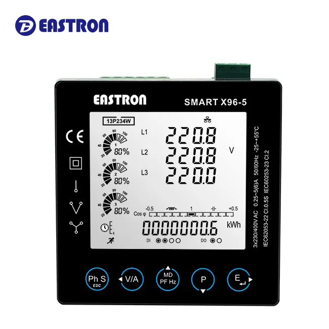 สมาร์ท X96สามเฟส TCP/IP , RS485 Modbus RS485เครื่องวัดพลังงานมัลติฟังก์ชั่นแบบดิจิตอล96X96